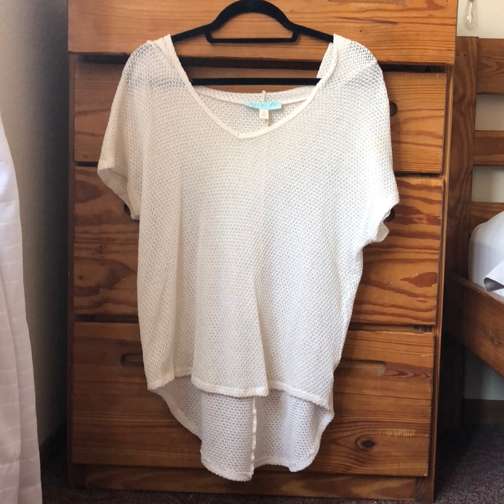 Short sleeve, summer top with hood
